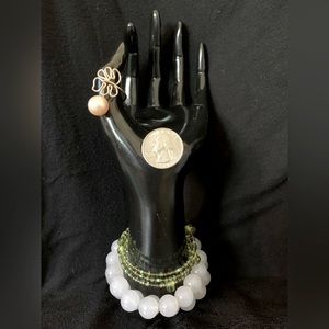 12. A. Light Pink Pearl Gold-filled Monstera Ring